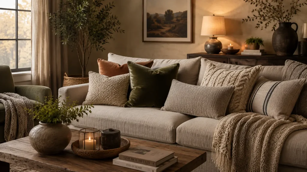  Add Texture with Throw Pillows
