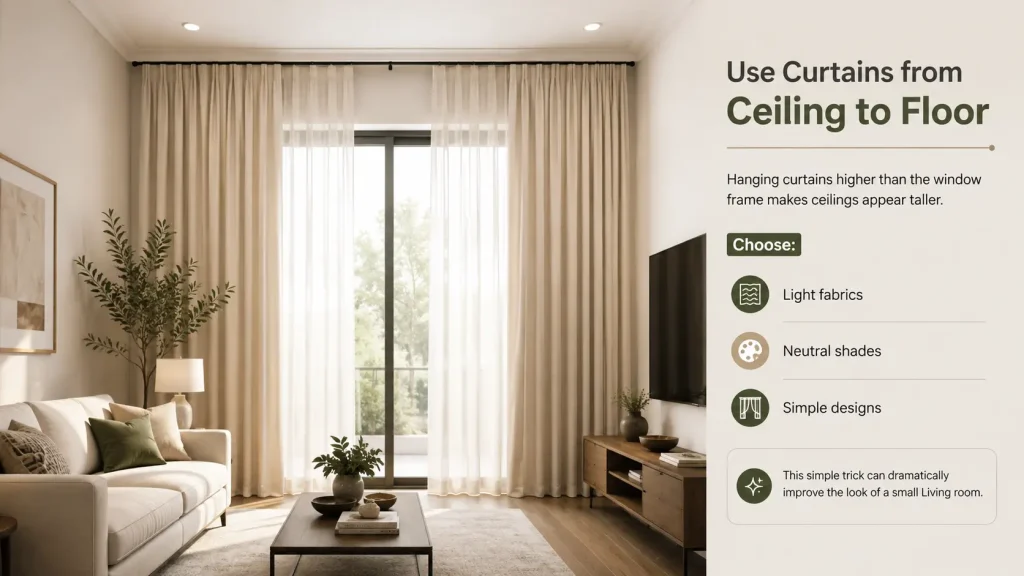 Use Curtains from Ceiling to Floor
